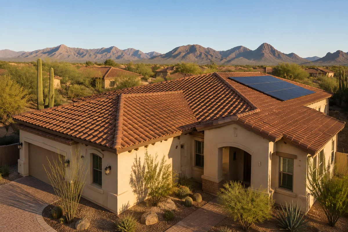 Concept image of a tile-roofed Arizona home